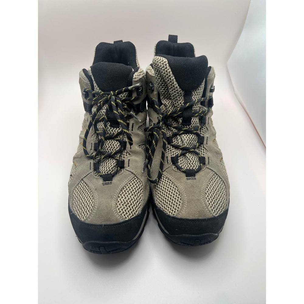 Merrell Waterproof Hiking Boots Mens Taupe Black Suede Mesh Mid Top Trail Shoes
